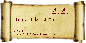 Lichtl Lóránt névjegykártya